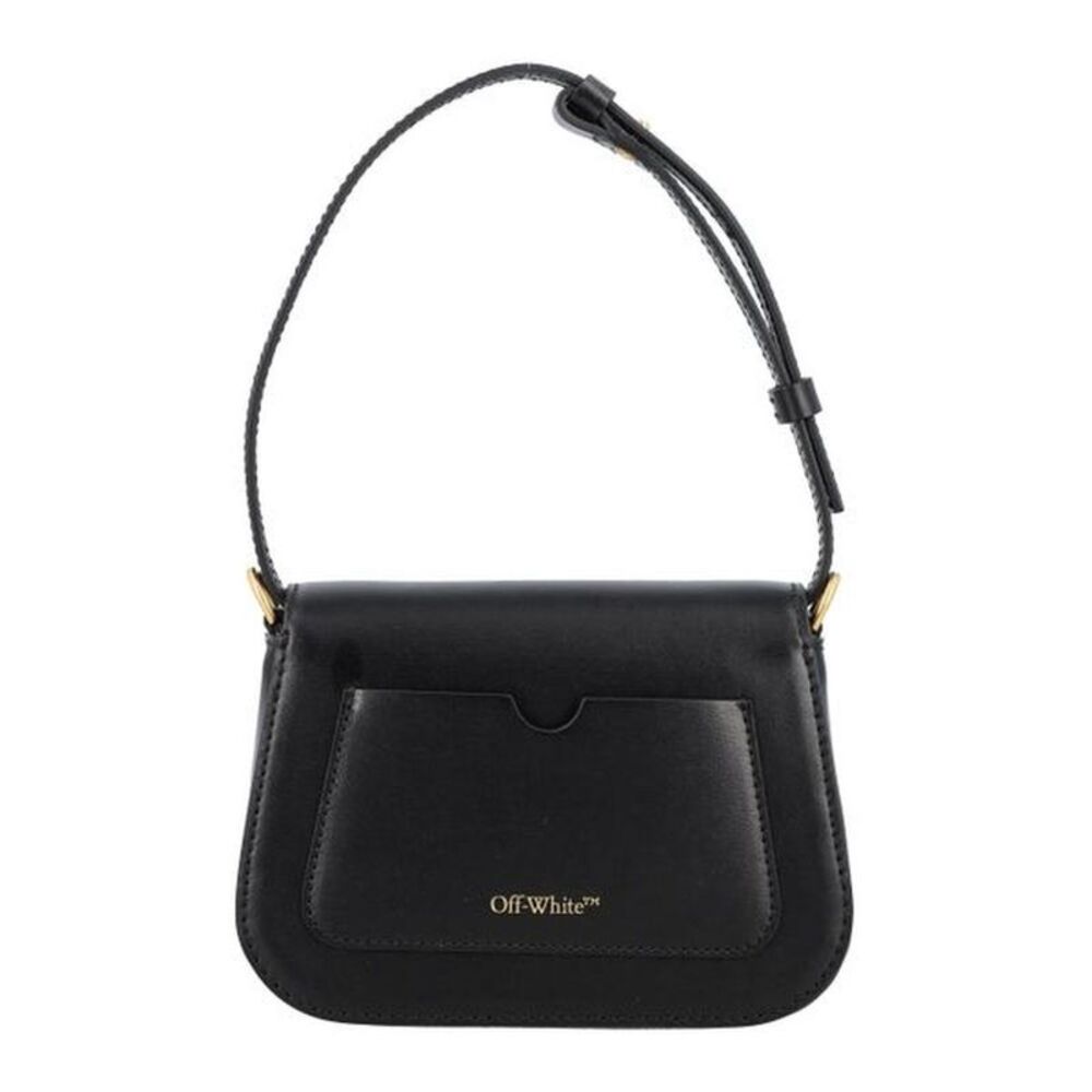 OFF-WHITE Leather Flap Crossbody Bag Women BLACK Handbags